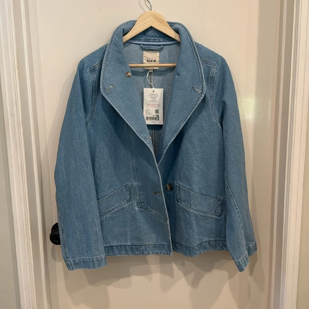 SÉZANE Kalvin Denim Coat in Bleach sz 40 / US 8  SOLD OUT IN STORE - Picture 6 of 14